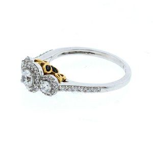 DIAMONIQUE HALO RING HANDCRAFTED 18K OVER STERLING